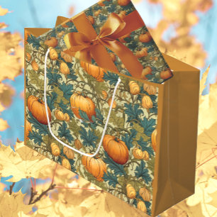 Grand Sac Cadeau Patch Citrouille d'automne William Morris