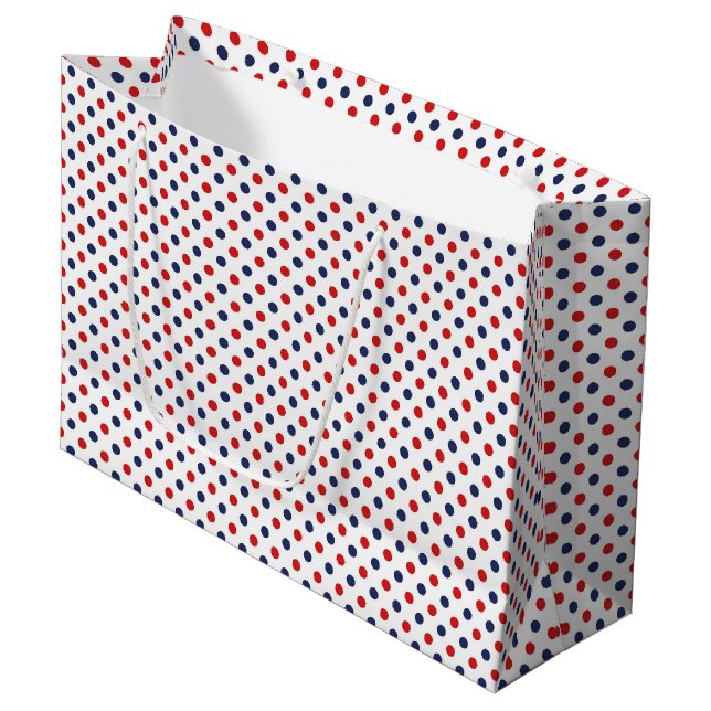 Grand Sac Cadeau Patriotic Dots Gift Bag (Devant Angle)
