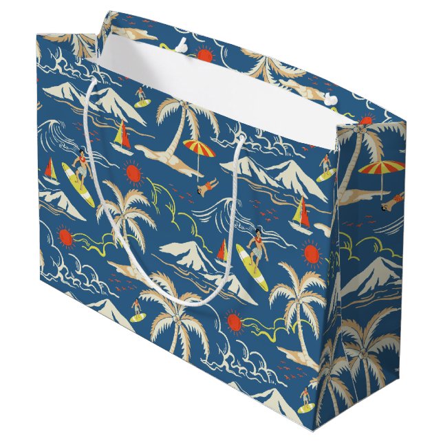 Grand Sac Cadeau Patters tropicaux (Dos Angle)