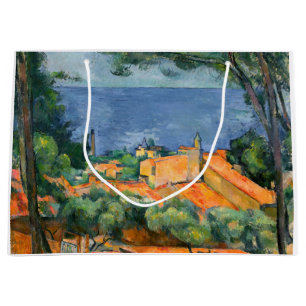 Grand Sac Cadeau Paul Cezanne - L'Estaque aux toits rouges