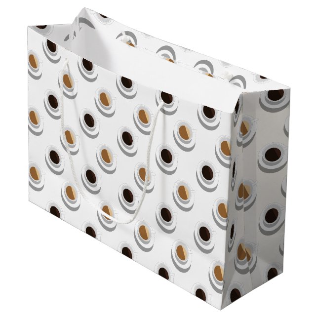 Grand Sac Cadeau Pause café. (Devant Angle)