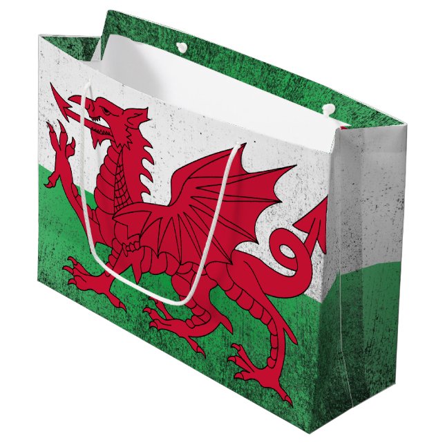 Grand Sac Cadeau Pays de Galles (Devant Angle)
