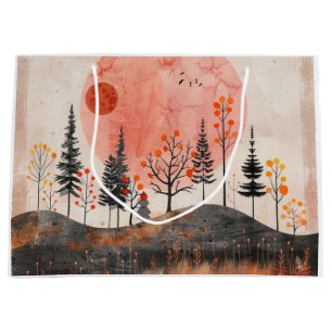Grand Sac Cadeau Paysage Abstrait de Boho (13)