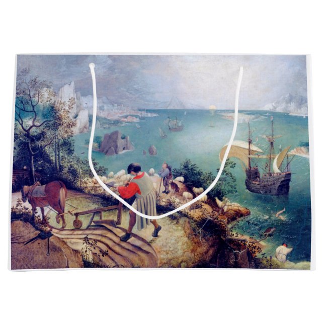 Grand Sac Cadeau Paysage avec la chute d'Icarus, Pieter Bruegel (Devant)