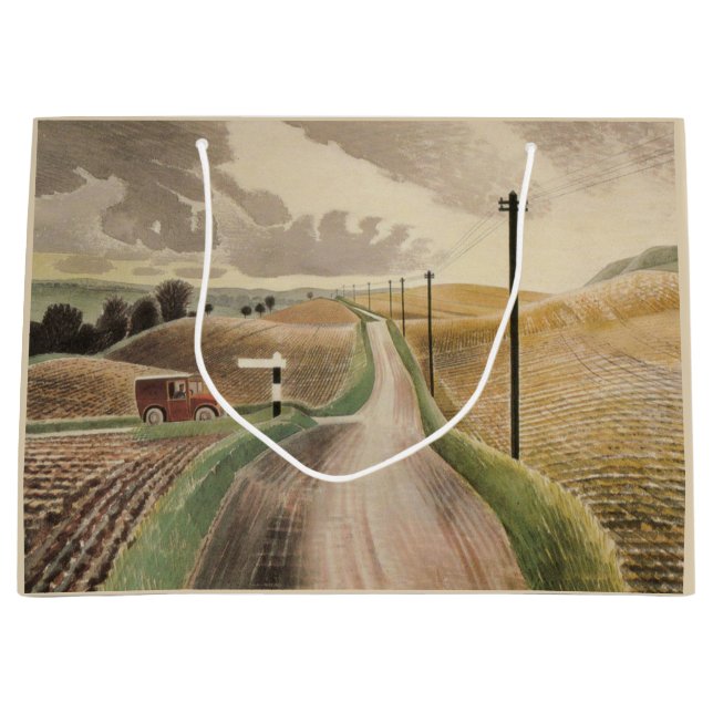 Grand Sac Cadeau Paysage du Wiltshire (par Eric Ravilious) (Devant)