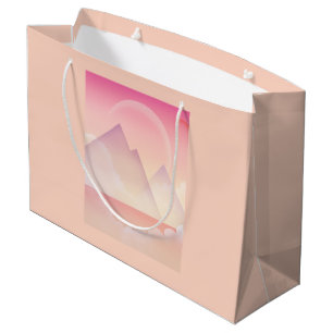 Grand Sac Cadeau Paysage rêvé de la montagne Pastel