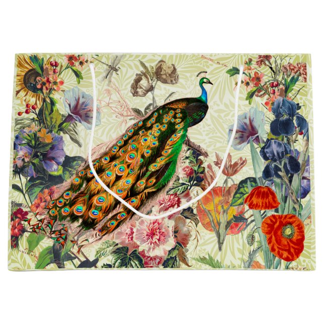 GRAND SAC CADEAU PEACOCK ET WILLIAM MORRIS CADEAU (Devant)