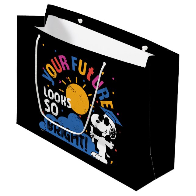 Grand Sac Cadeau Peanuts Snoopy Votre avenir est si brillant (Devant Angle)