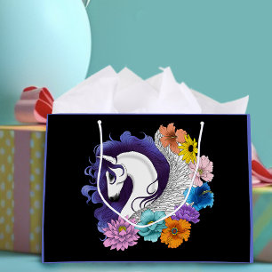 Grand Sac Cadeau Pegasus Black Floral