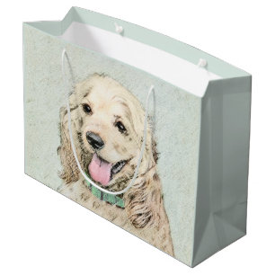 Grand Sac Cadeau Peinture à la boule de Cocker Spaniel - Art origi