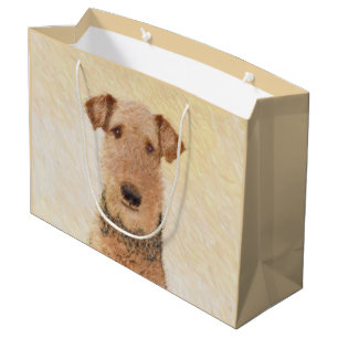 Grand Sac Cadeau Peinture Airedale Terrier - Cute Original Art