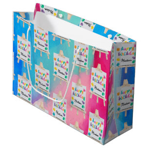 Grand Sac Cadeau Peinture Art Artiste Peinture Anniversaire Thème