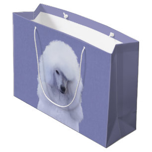 Grand Sac Cadeau Peinture blanche standard pour caniche - Art origi