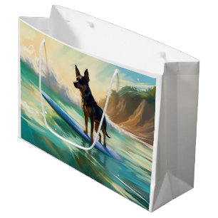 Grand Sac Cadeau Peinture de Surf sur Plage de Kelpie Australien