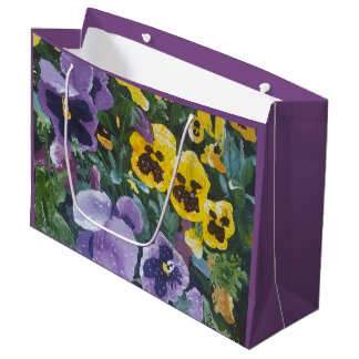 Grand Sac Cadeau Pensée florale Giftbag