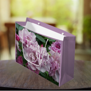 Grand Sac Cadeau Penser à vous Lavender Roses Floral