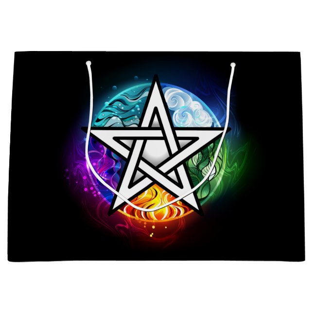 Grand Sac Cadeau pentagramme du Wiccan (Devant)