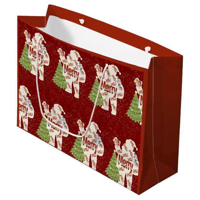 Grand Sac Cadeau Père Noël avec cadeaux (Devant Angle)