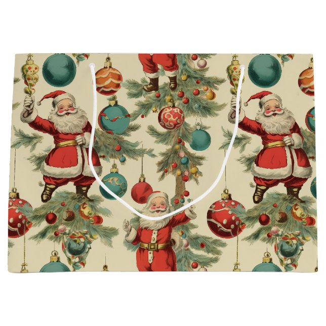 Grand Sac Cadeau Père Noël kitch et décorations  (Devant)