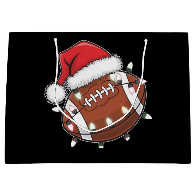 Grand Sac Cadeau Père Noël Sports Christmas American Football Lover (Devant)