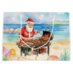 Grand Sac Cadeau Père Noël surfeur Noël je suis à la plage