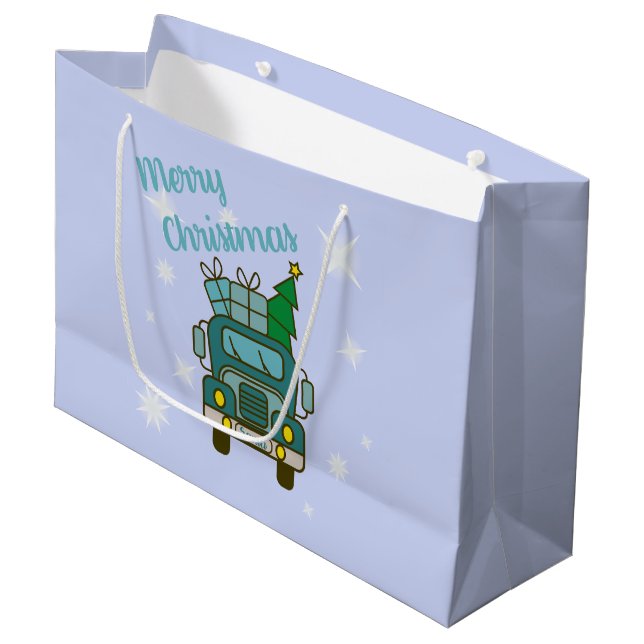 Grand Sac Cadeau Père Noël vue de devant Joyeux Noël (Devant Angle)