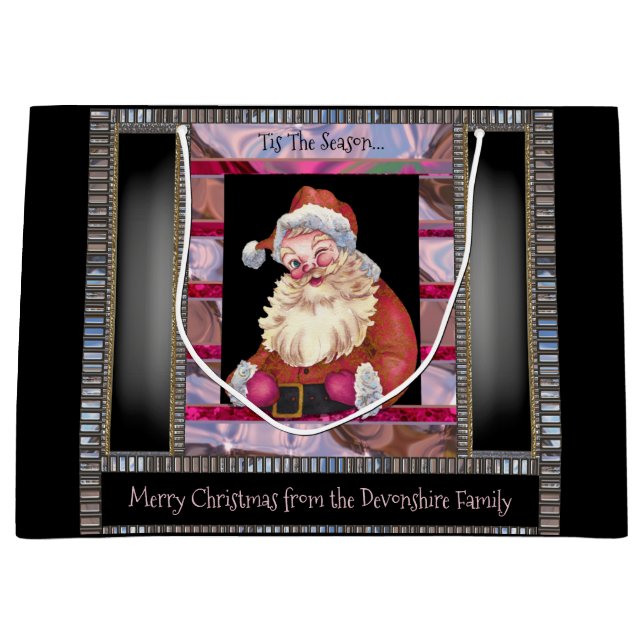 Grand Sac Cadeau Père Noël Wink Élégant Noël Grand (Devant)