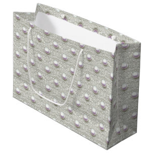 Grand Sac Cadeau Perles & Dentelle