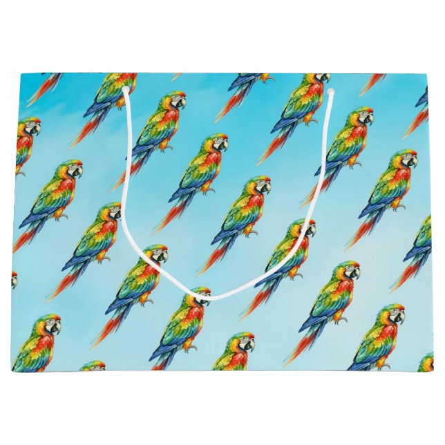 Grand Sac Cadeau Perroquet (Devant)