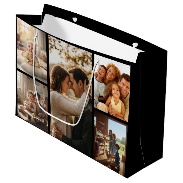 Grand Sac Cadeau Personalized Photo Gift Bag for Special Occasions (Devant Angle)