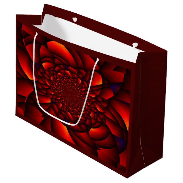 Grand Sac Cadeau Pétale Rouge Noir Bleu (Devant Angle)