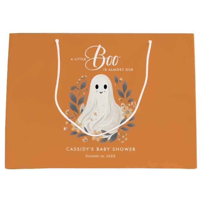 Grand Sac Cadeau Petit Boho Ghost Baby shower d'Halloween (Devant)