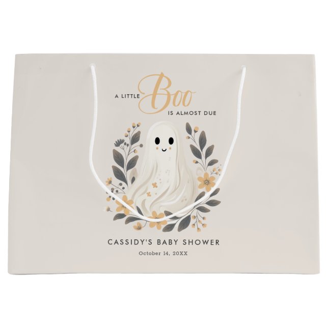 Grand Sac Cadeau Petit Boho Ghost Baby shower d'Halloween (Devant)