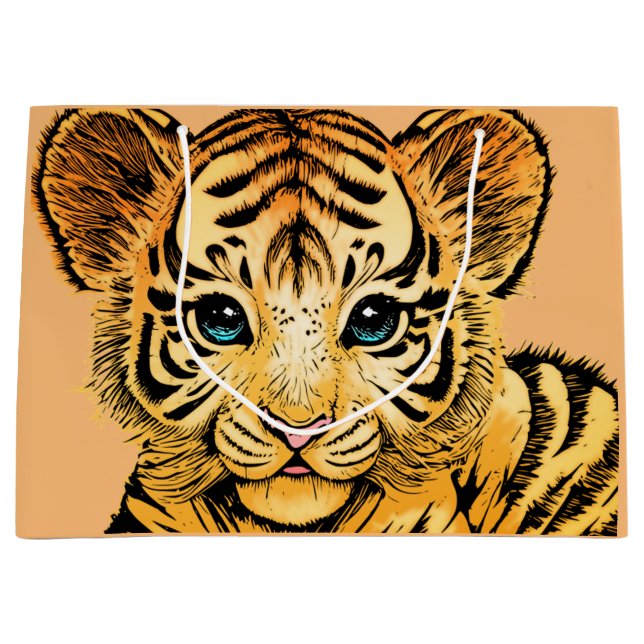 GRAND SAC CADEAU PETIT TIGER (Devant)