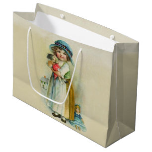 Grand Sac Cadeau Petite fille vintage Chubby Cheeks Casquette Poupé
