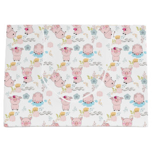 Grand Sac Cadeau Petits cochons mignons