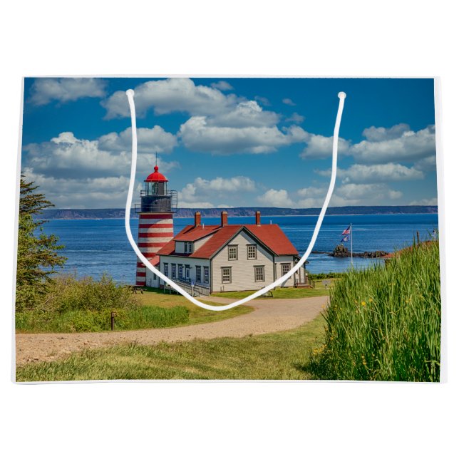 Grand Sac Cadeau Phare de West Quoddy Head, Lubec, Maine (Devant)