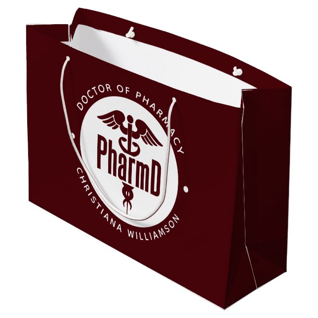 Grand Sac Cadeau PharmD Docteur en pharmacie Pharmacy Graduation Ph (Dos Angle)