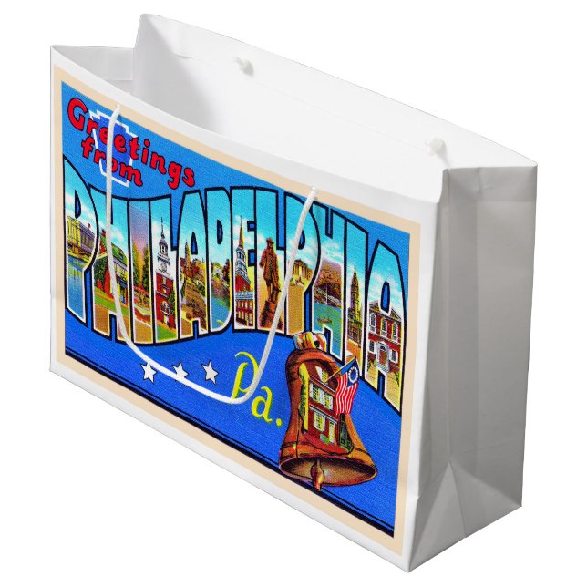 Grand Sac Cadeau Philadelphie Pennsylvanie PA Grande lettre carte p (Devant Angle)