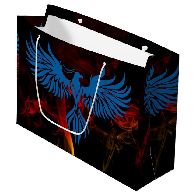 Grand Sac Cadeau Phoenix bleu (Devant Angle)