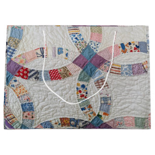 Grand Sac Cadeau Photo de courtepoint de mariage