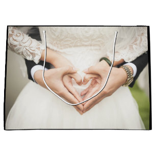 Grand Sac Cadeau Photo de Fiançailles Mariage