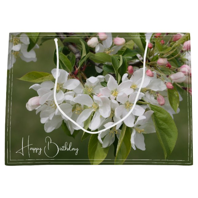 Grand Sac Cadeau Photo Floral Bloom (Devant)