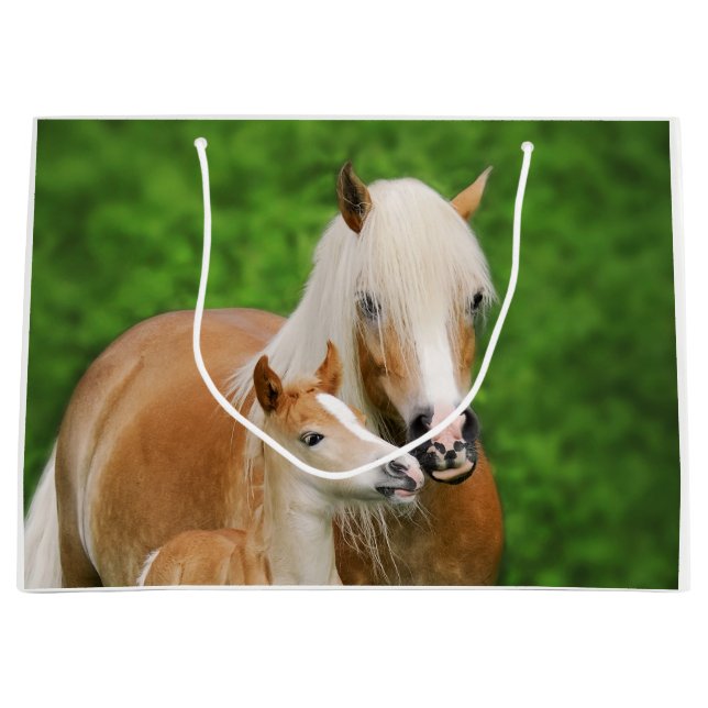 Grand Sac Cadeau Photo mignonne de poney de maman de baiser de (Devant)