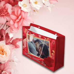 Grand Sac Cadeau Photo personnelle du Joyeux Valentin