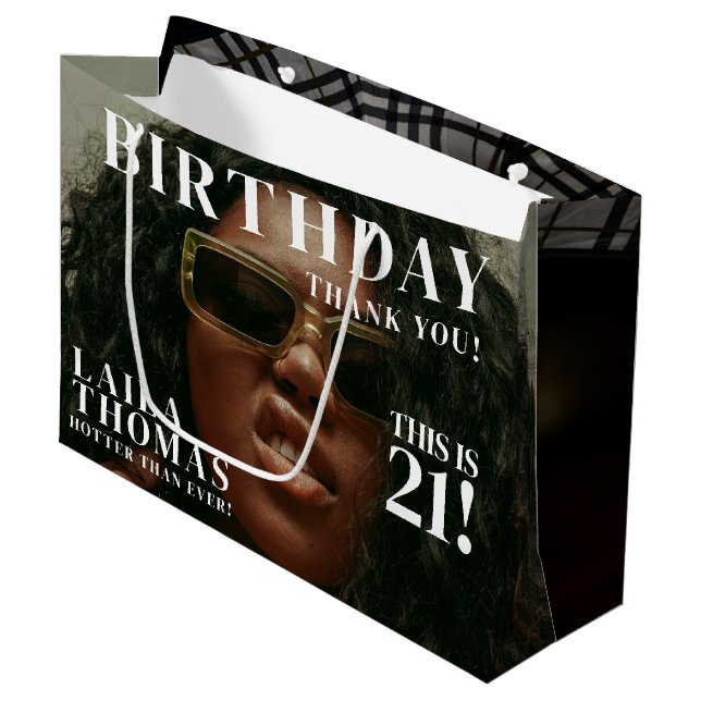 Grand Sac Cadeau Photos personnalisées Couverture du magazine de fê (Devant Angle)