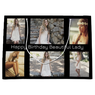 Grand Sac Cadeau Photos personnalisées et texte multiOccasion
