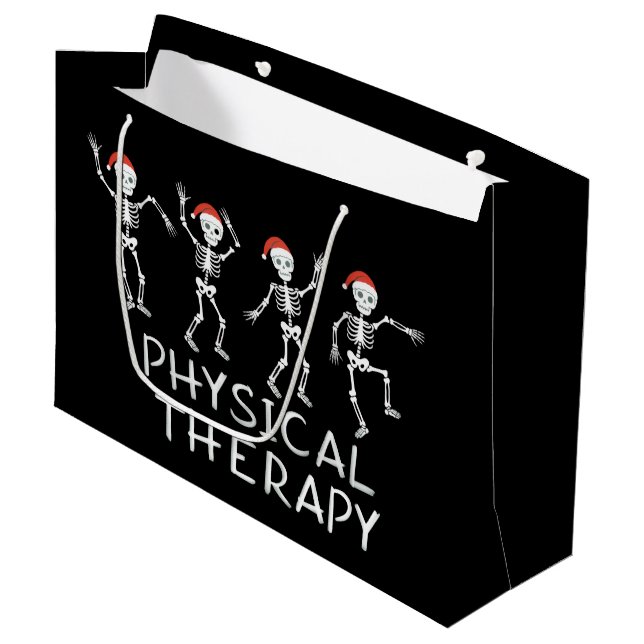 Grand Sac Cadeau Physical Therapist Skeleton Christmas DPT Student  (Devant Angle)