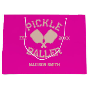 Grand Sac Cadeau Pickle Baller Pickleball Collegiate Typographie