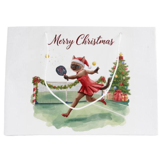 Grand Sac Cadeau Pickleball Christmas Party Design Merry Christmas (Devant)